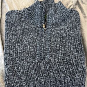 Men's Classic Blue Zip-Up Sweater
